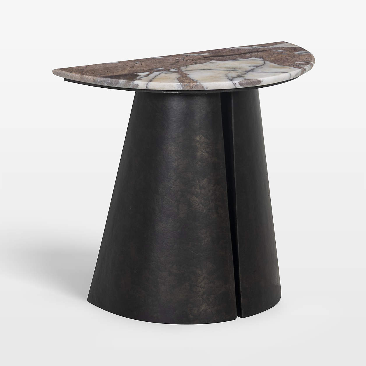 Valerie Bronze Aluminum and Marble 22" End Table | Crate & Barrel | Crate & Barrel