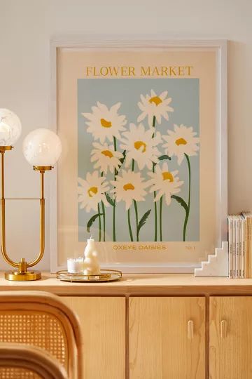 Gale Switzer Flower Market Oxeye Daisies Art Print | Urban Outfitters (US and RoW)