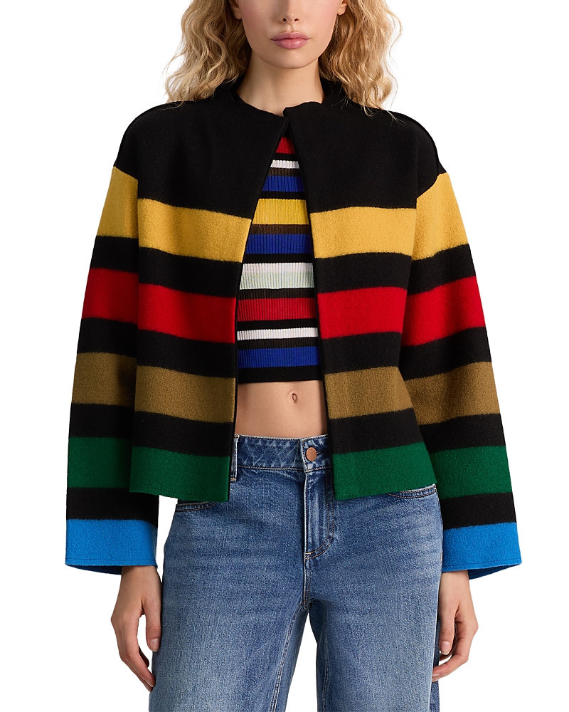Alice and Olivia Pearson Striped Sweater Jacket | Bloomingdale's (US)