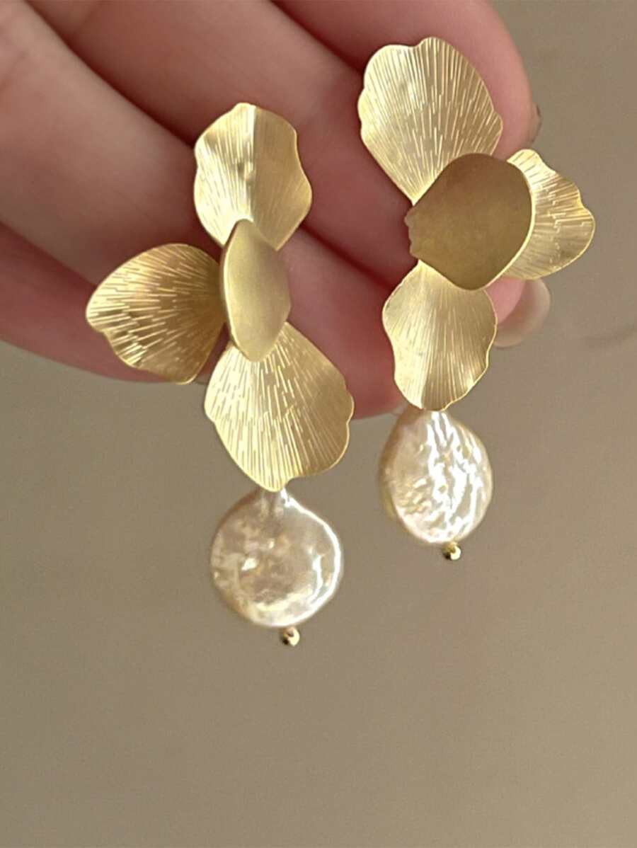 Petal & Faux Pearl Decor Earrings SKU: sj2211230607006353(72 Reviews)$2.40$2.28Join for an Exclus... | SHEIN