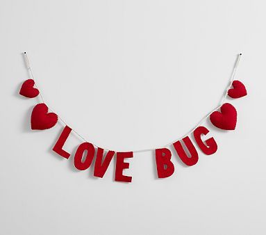 Love Bug Felted Wool Valentine's Garland | Pottery Barn Kids