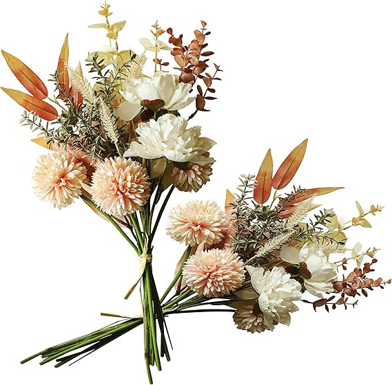 cn-Knight 2pcs Boho Style Artificial Flower Bouquets,17 Inch Bohemian Style Fall Flower Wedding B... | Amazon (US)