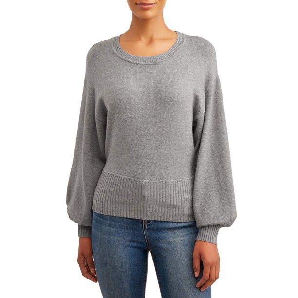 Time and Tru Women's Balloon Sleeve Pullover | Walmart (US)