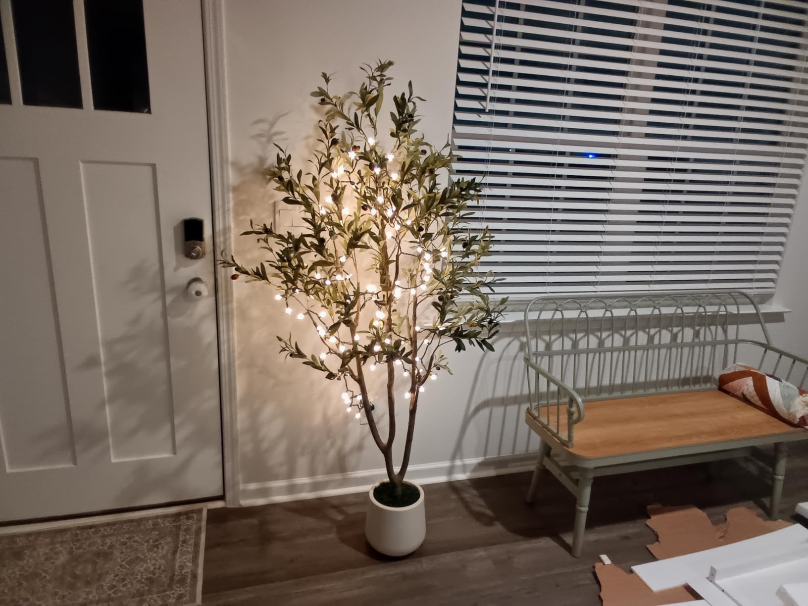 Olive Trees Artificial Indoor, 6FT Tall Faux Olive Tree with White Tall Planter, Artificial Plant... | Amazon (US)