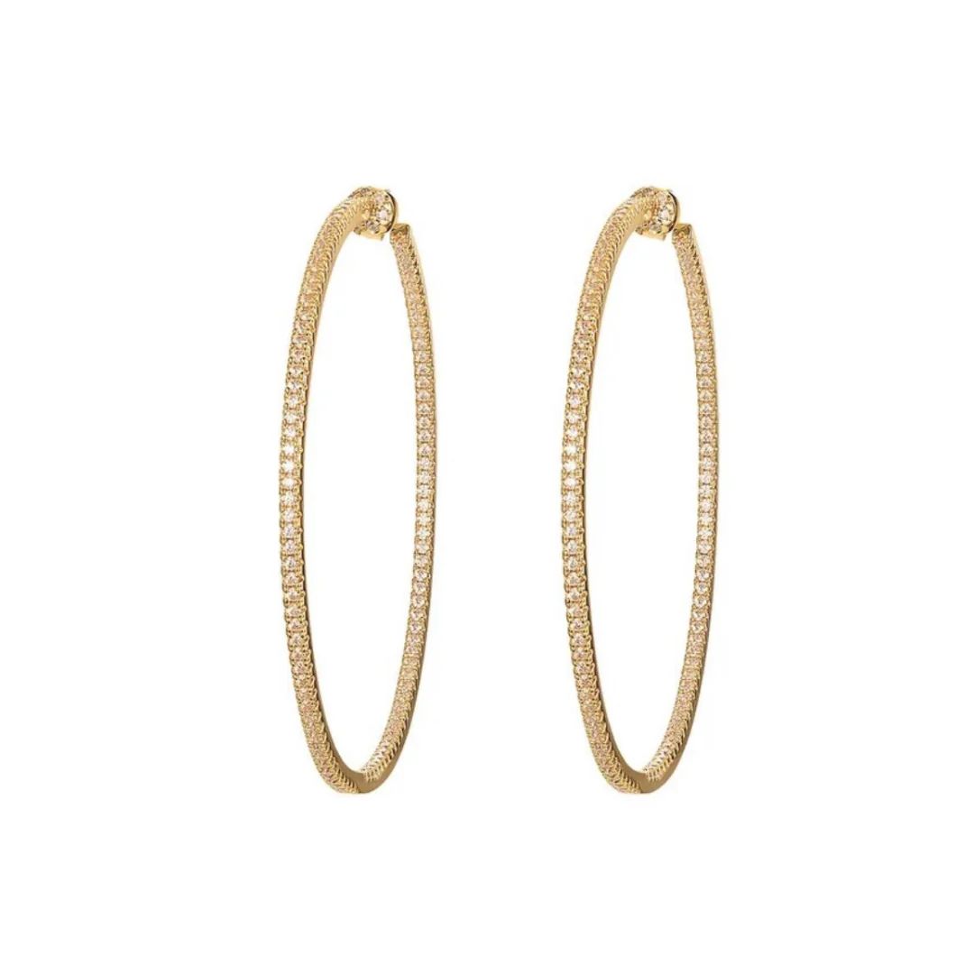 Perfect Pave Hoops (large) | Accessory Concierge