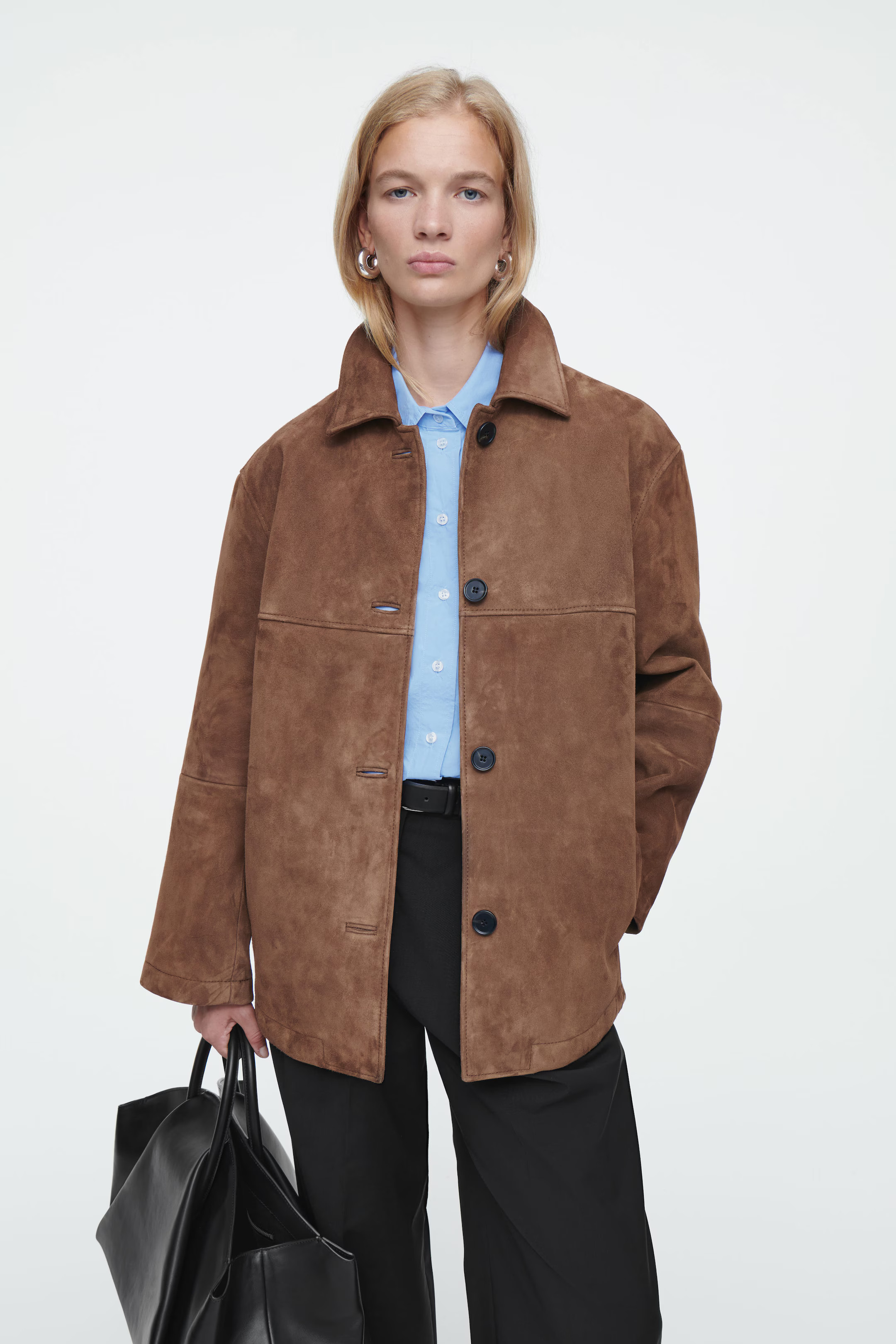 COLLARED SUEDE JACKET - BROWN | COS (AU)
