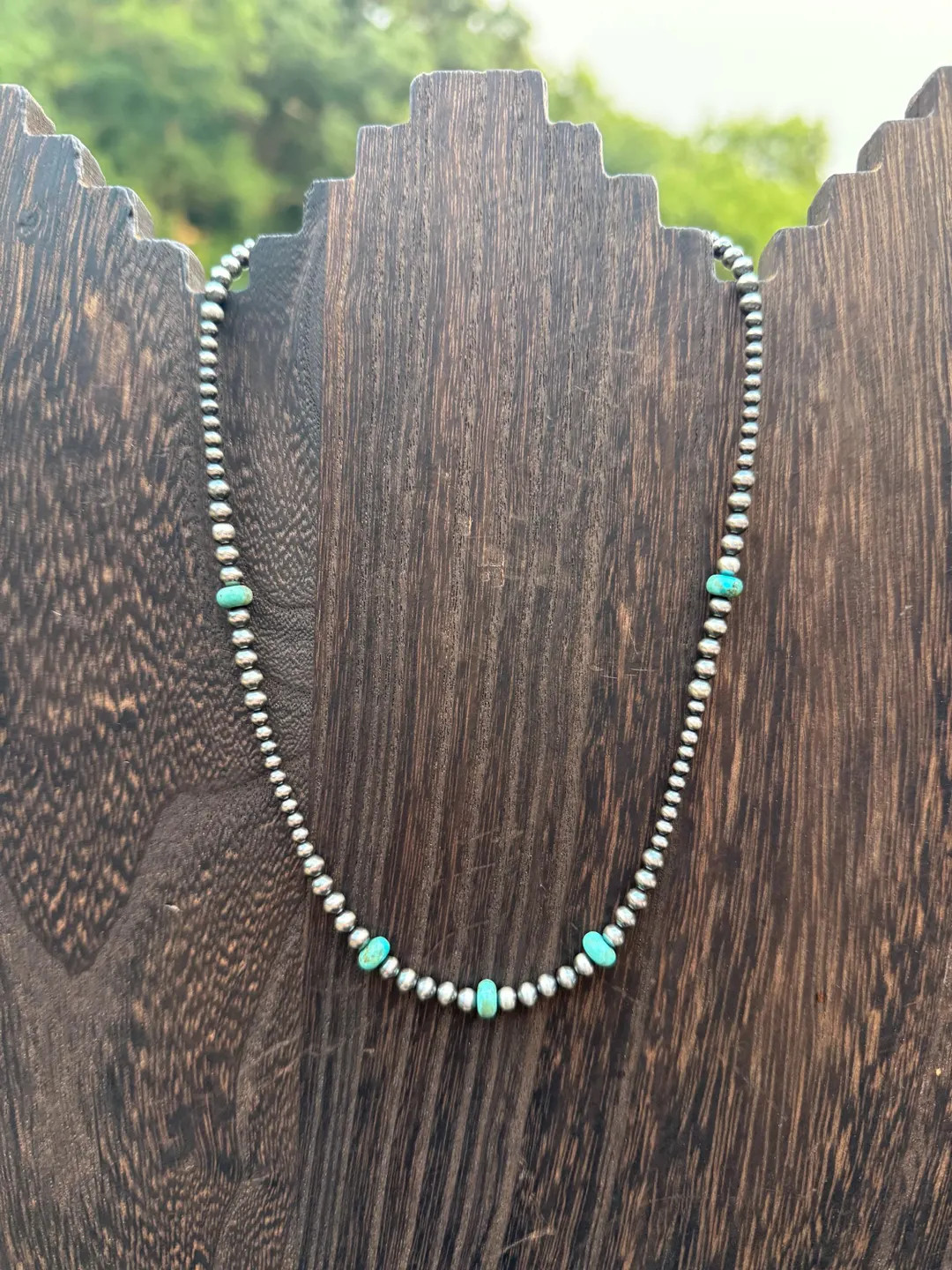 Sterling Silver Pearl and Kingman Turquoise Necklace “the Cora” - Etsy | Etsy (US)