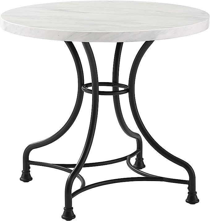 Crosley Furniture Madeleine 32" Round Dining Table, Steel with Faux Marble Top | Amazon (US)