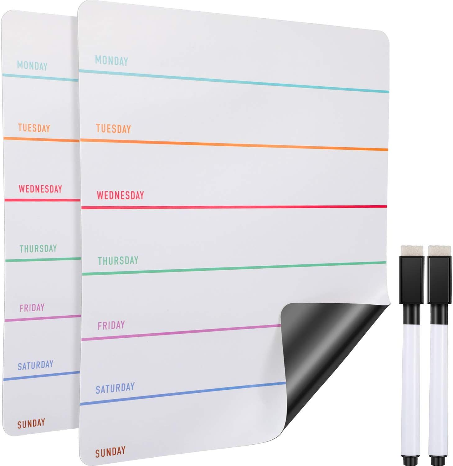 Outus 2 Pieces Magnetic Weekly Dry Erase Boards Erasable Weekly Calendars Whiteboard Planners wit... | Amazon (US)