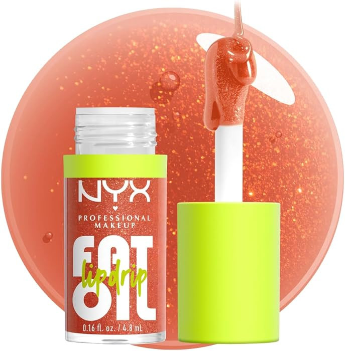 NYX PROFESSIONAL MAKEUP Fat Oil Lip Drip Moisturizing Lip Oil Gloss, Shimmering Warm Nude | Amazon (US)