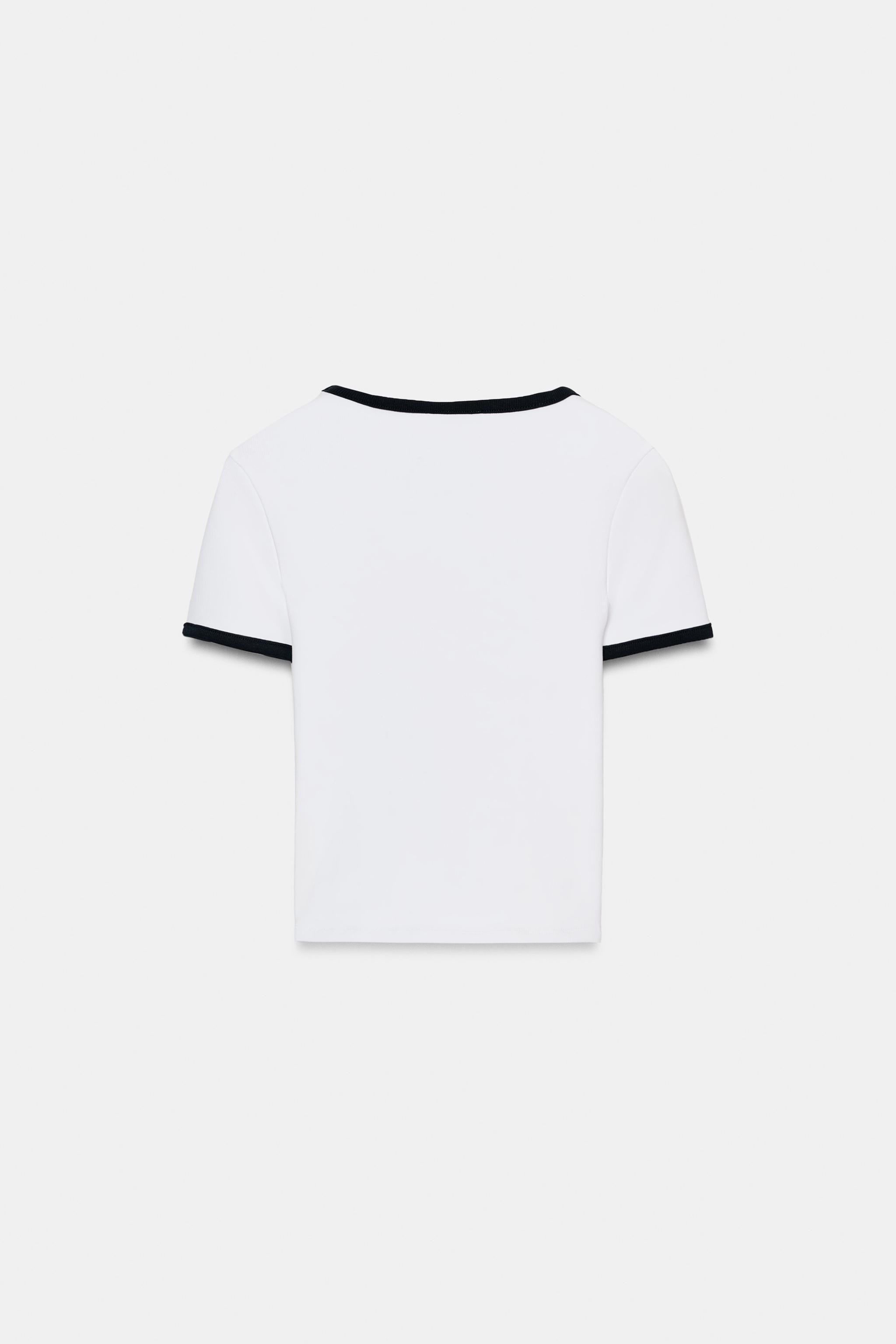 CONTRAST TRIM T-SHIRT | Zara US