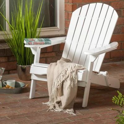 Woking Solid Wood Folding Adirondack Chair Color: White | Wayfair North America