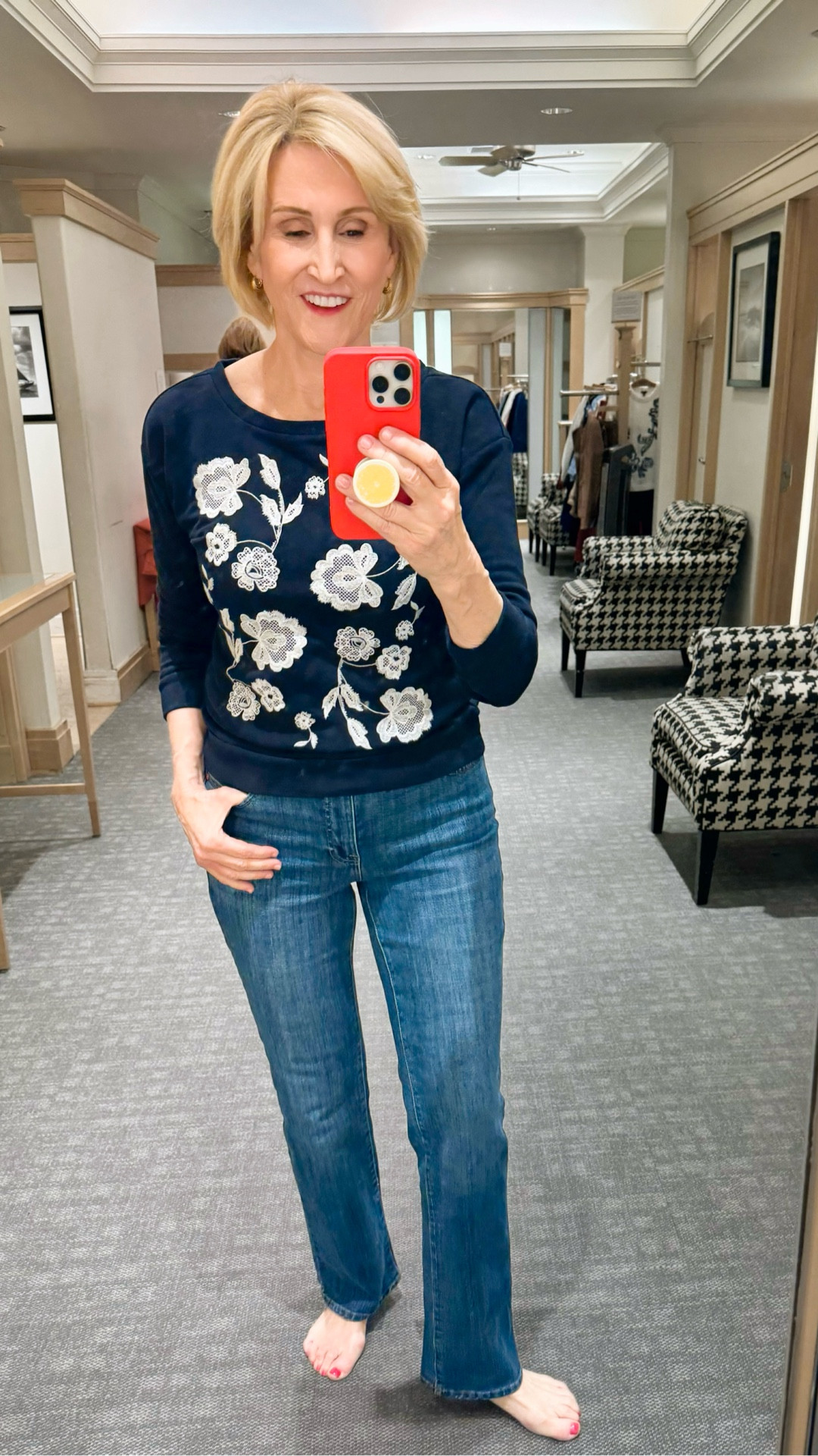 A sweatshirt, but make it pretty. Loving this embroidered Talbots top with my go-to denim — comfy, cute, and easy to wear.

#LTKSeasonal #LTKootd #LTKOver40