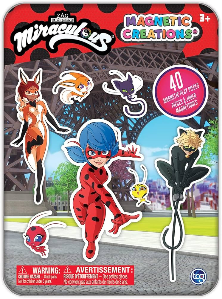 Miraculous Ladybug - Magnetic Creations Tin - Dress Up Play Set - Includes 2 Sheets of Mix & Matc... | Amazon (US)