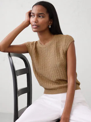 Cotton-Blend Textured Sweater | Banana Republic Factory