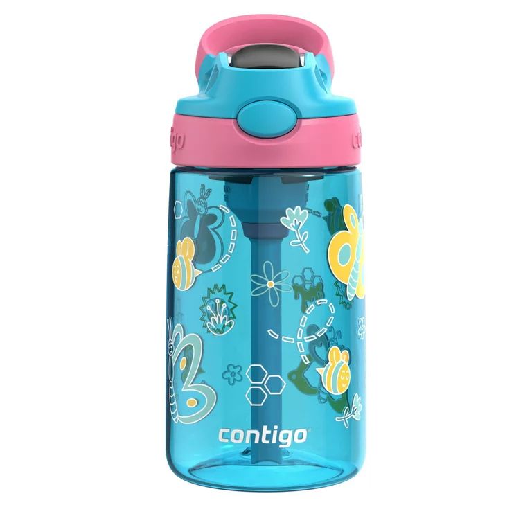 Contigo Aubrey Leak-Proof Spill-Proof Water Bottle, Blue Butterflies, 14 oz. | Walmart (US)