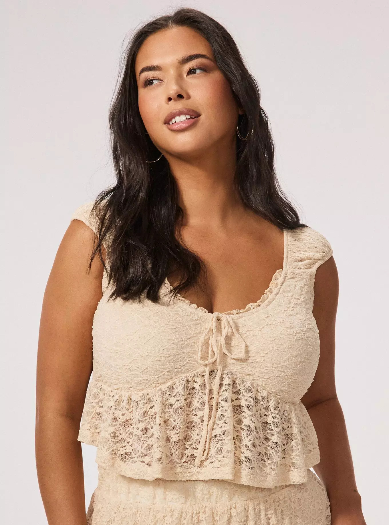 Festi Cropped Lace Babydoll Top | Torrid (US & Canada)