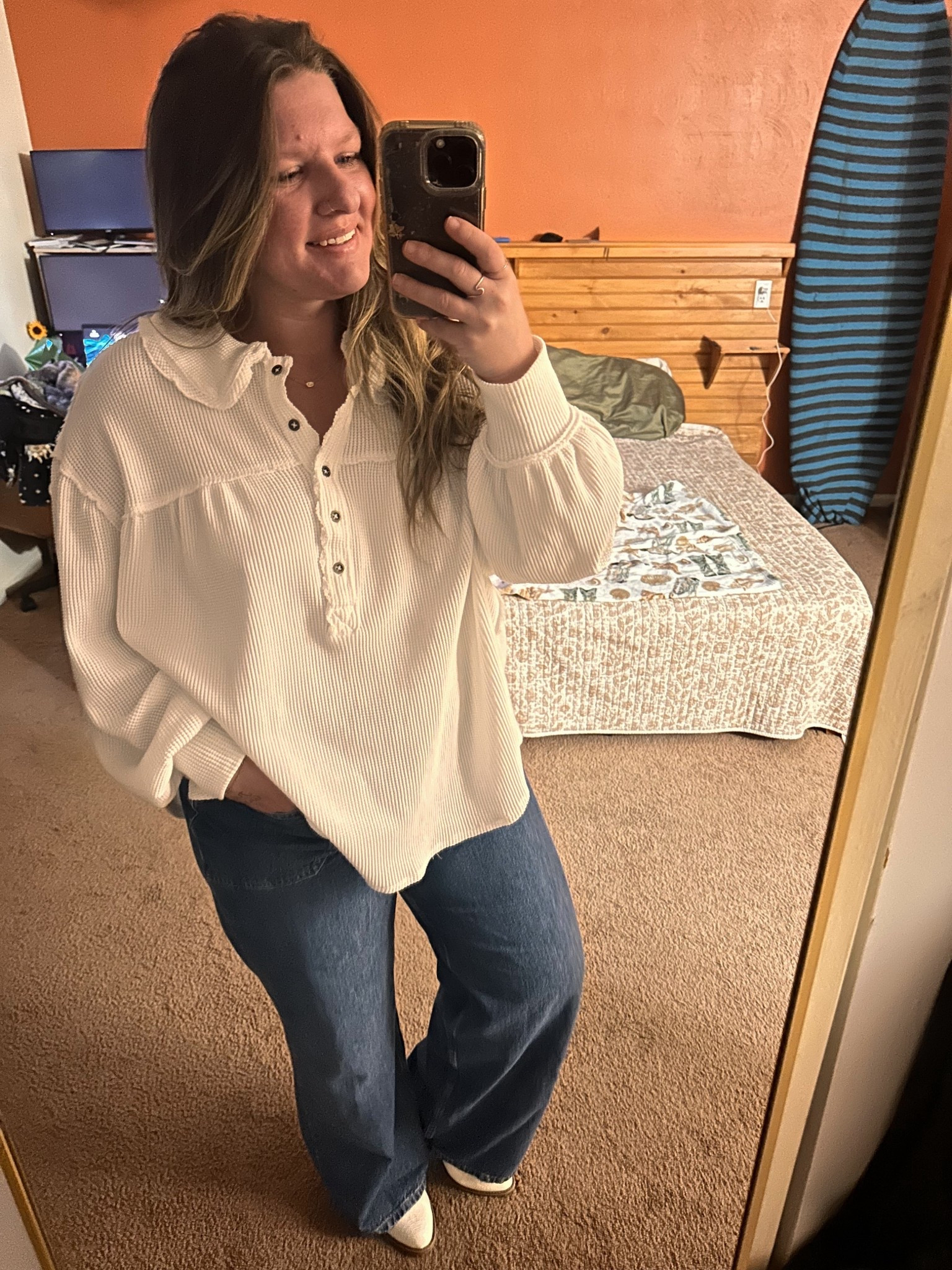 My favorite jeans from Free People! 
Can style them so many ways. Cute and comfortable. 

#LTKU #LTKStyleTip #LTKMidsize