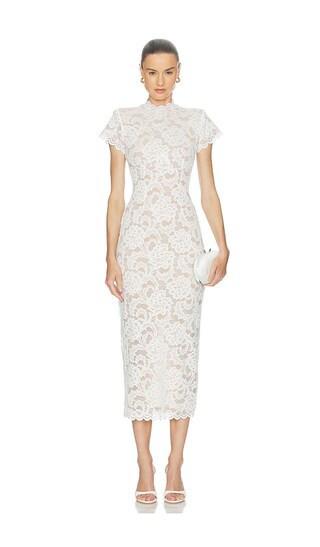Nookie Alessia Midi Dress in Ivory. - size L | Revolve Clothing (Global)