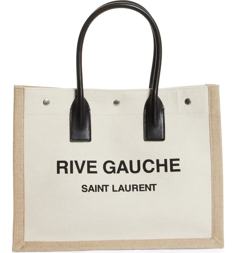 Rive Gauche Logo Canvas Tote | Nordstrom