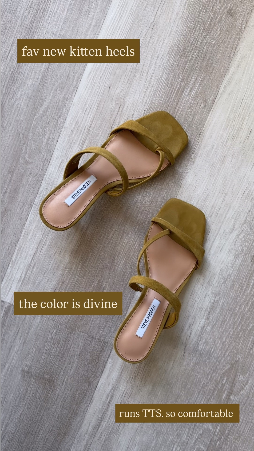 Chic new kitten heels for spring and summer. The chartreuse color is divine and my favorite color ever. The straps are sexy on your foots. Runs TTS. So comfortable. Comes in multiple color. Grab it on sale now!

Spring shoes, kitten heels, heel sandals, Steve Madden, The Stylizt

#LTKootd #LTKSaleAlert #LTKdayinmylife