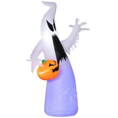 5.9' Halloween Inflatable Outdoor Decoration Ghost With Pumpkin, Blow Up Led Yard Decor For Garden, Lawn, Party, Holiday | Wayfair North America