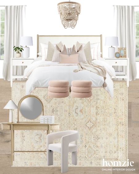 Blush pink inspired girls room! We’re loving these blush ottomans, wood and upholstered headboard, and of course the beaded chandelier 

#LTKkids #LTKfamily #LTKhome