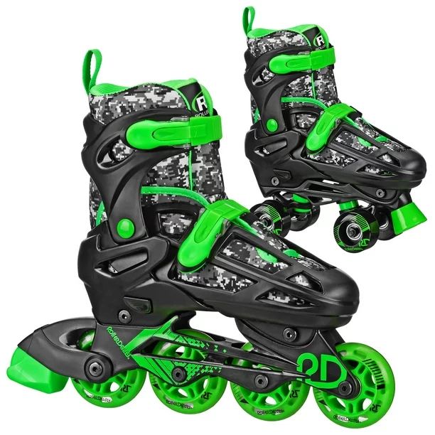 Roller Derby 2n1 Adjustable Boys Skates Small (12-2) Black/Grey - Walmart.com | Walmart (US)