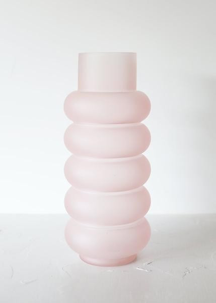 Blush Frosted Glass Plump Bubble Vase - 14" Tall | Afloral (US)