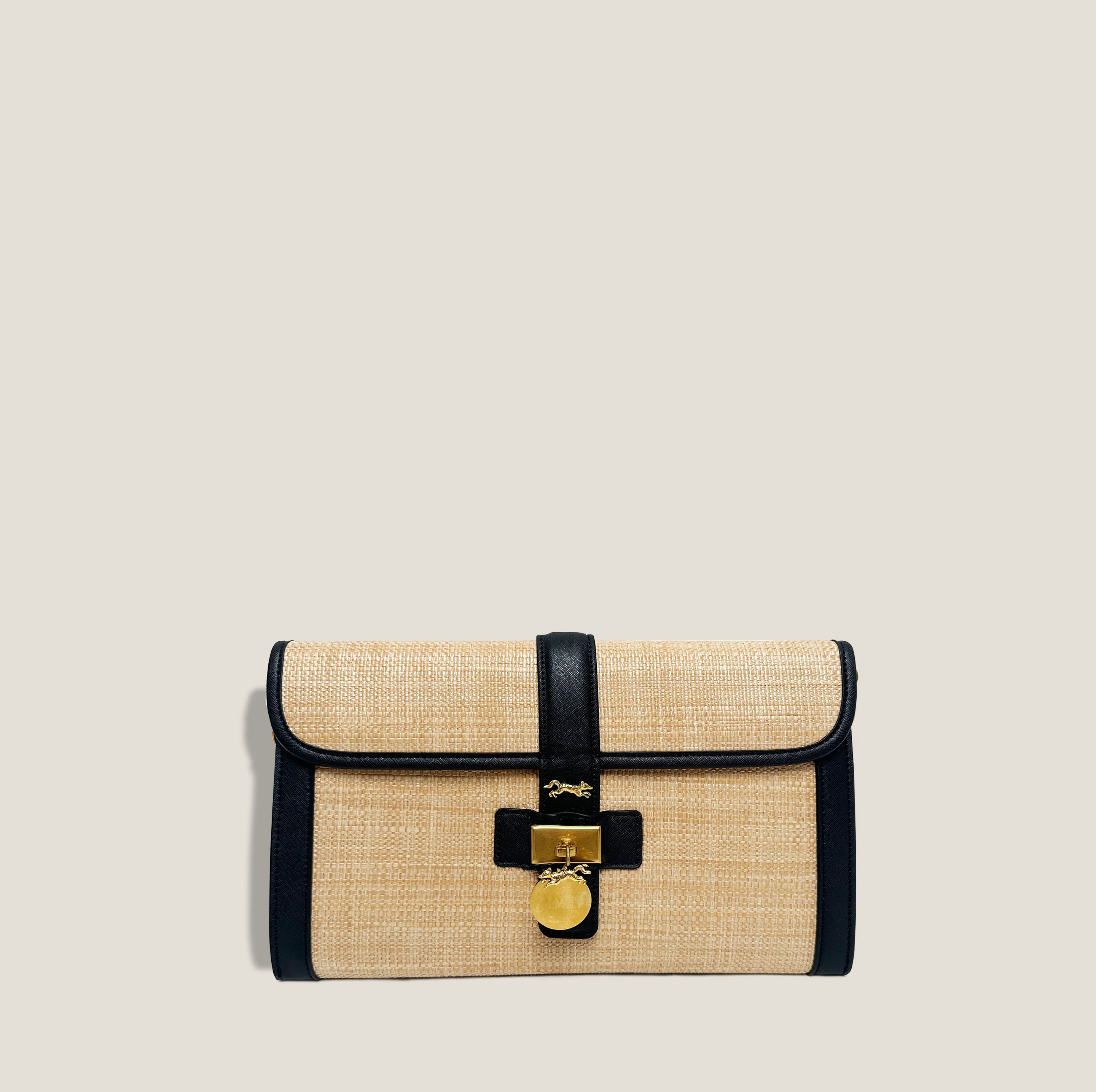 MME. ELOISE WOVEN SIGNATURE CLUTCH - NOIR | MME.MINK