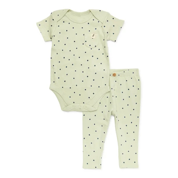 easy-peasy Baby Girls Bodysuit and Legging Outfit Set, 2-Piece, Sizes 0-24 Months | Walmart (US)