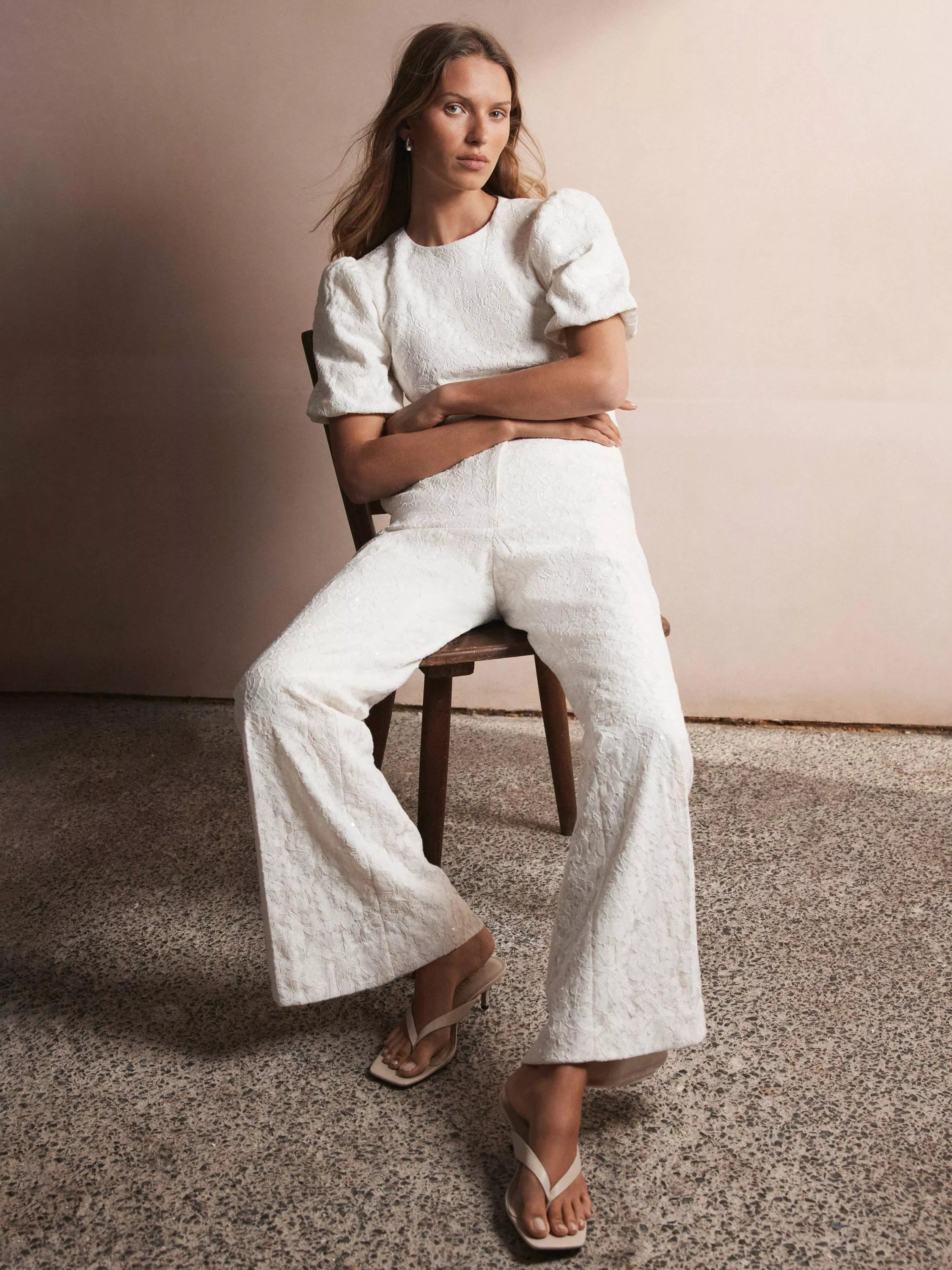 Mint Velvet Lace Flare Trousers | John Lewis (UK)