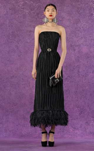 Feathered Silk Maxi Dress | Moda Operandi (Global)