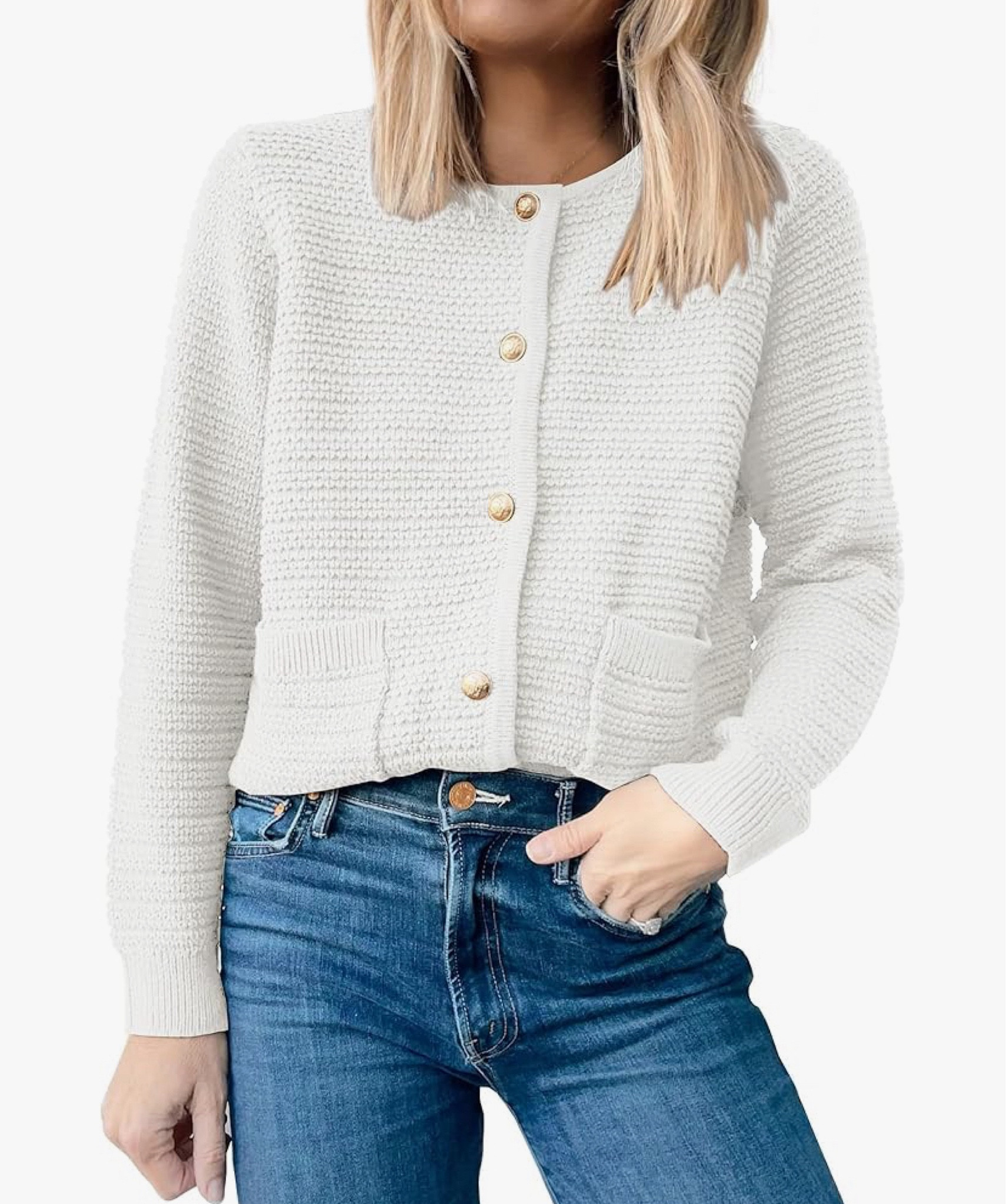 Cardigan - has an additional 20% off clickable coupon right now, and comes in a bunch more solids and stripes colors. I love the rolled over/tucked in look of the cardigan, very stylish. 


#LTKSeasonal #LTKU #LTKOver40 #LTKWorkwear #ladyjacket #salefinds #fallfamilyphotooutfits

#LTKStyleTip #LTKSaleAlert #LTKFindsUnder50