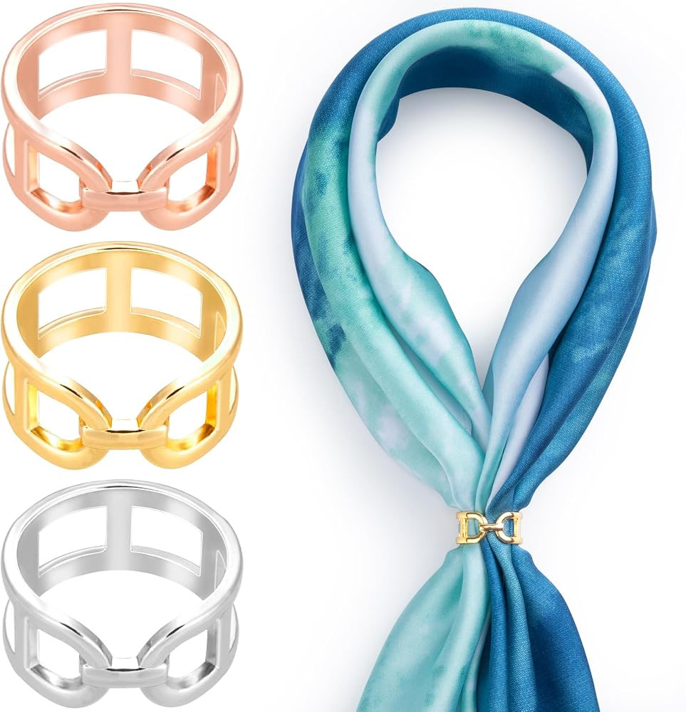 Joez Wonderful Scarf Rings Scarf Clips, Scarf Slide Buckle, Silk Scarves Pin Shawl Buckles for Wo... | Amazon (US)