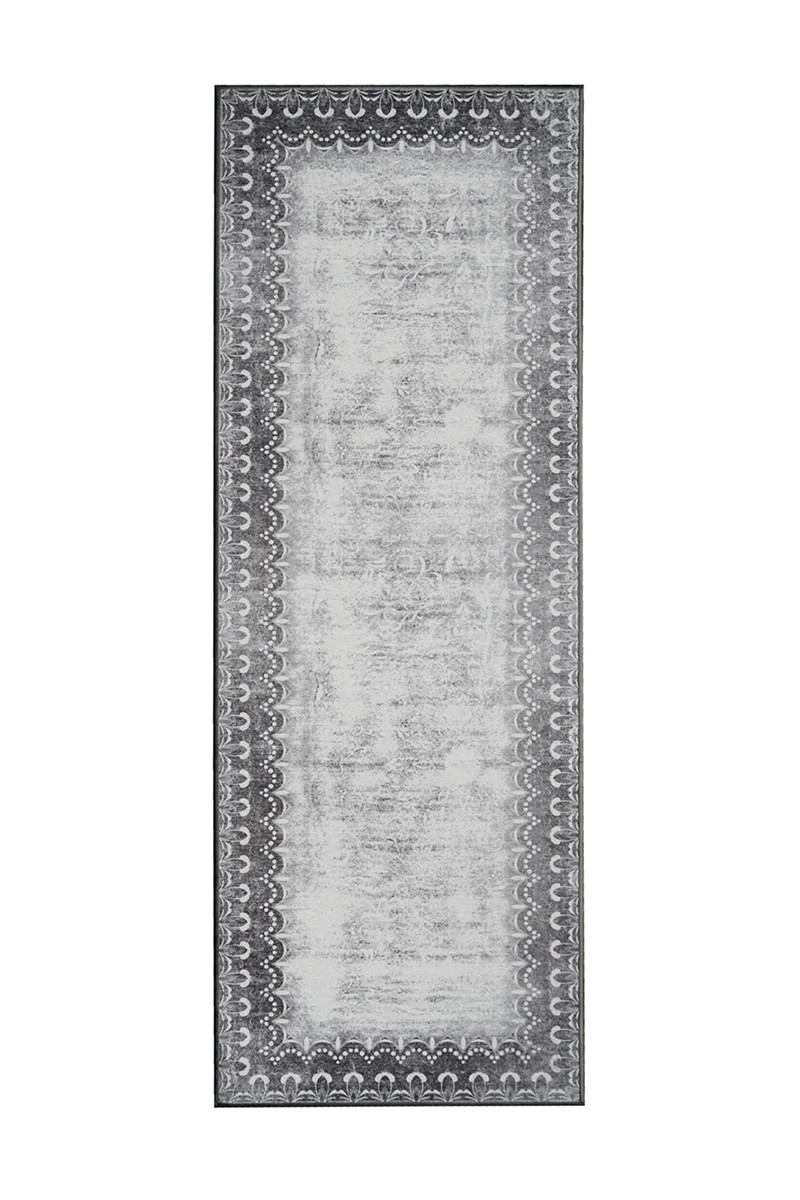 Dardon Bordered Grey Washable Rug | My Magic Carpet