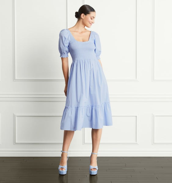 The Louisa Nap Dress - Hydrangea Gingham | Hill House Home