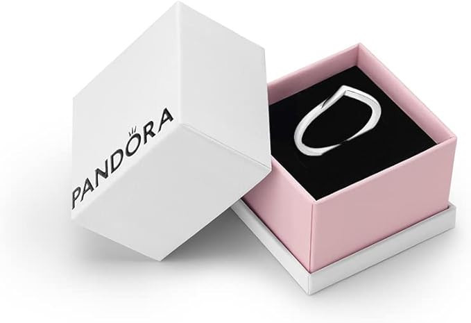 Pandora Timeless Women's Sterling Silver Polished Wishbone Ring, Size 54, With Gift Box | Amazon (UK)