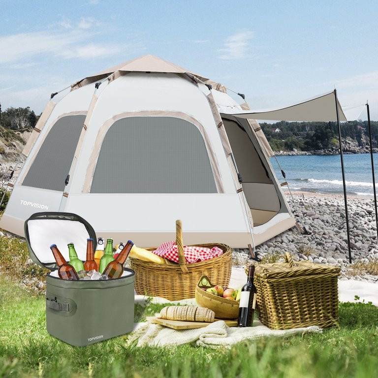 TOPVISION 6-8 Person Tent with Removable Rain Fly and Carrying Bag, Waterproof, Easy Setup for Ca... | Walmart (US)