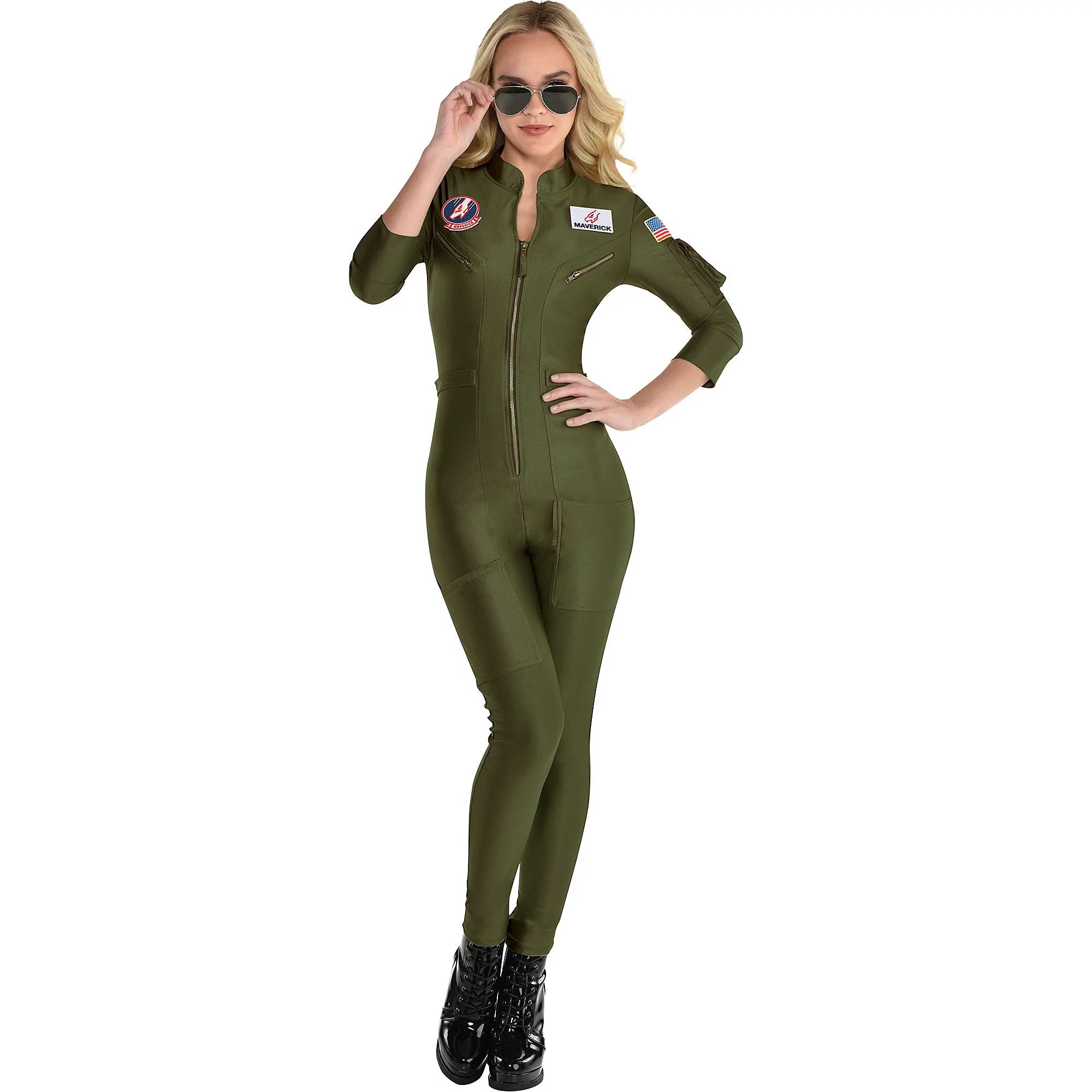 Party City Top Gun: Maverick Flight Costume for Women, Halloween, Olive Green, Medium (6-8), Cats... | Walmart (US)
