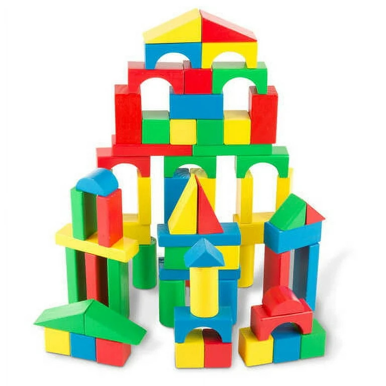 Melissa & Doug 100-Piece Wood Blocks Set | Walmart (US)