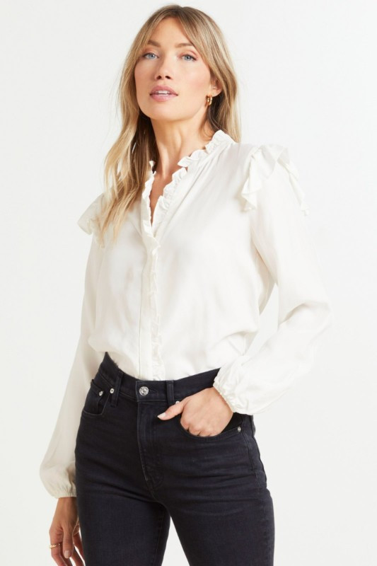 EVEREVE Thea Ruffle Button Down | EVEREVE | Evereve