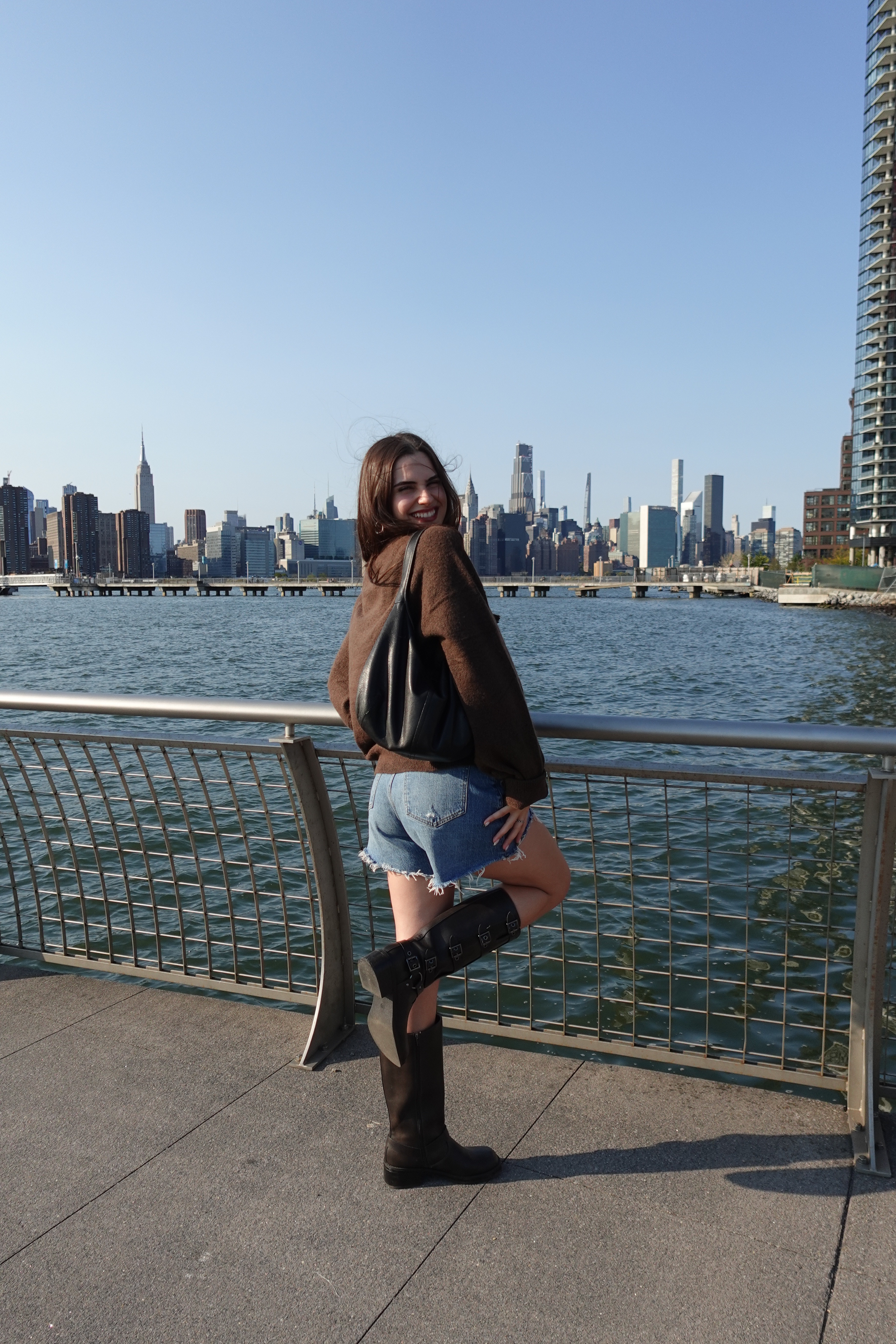 Fall outfit in nyc ! Love a good basic outfit and shorts with the sweater WITH the boots is just perfect. 🤎 

#LTKFindsUnder50 #LTKShoeCrush #LTKStyleTip