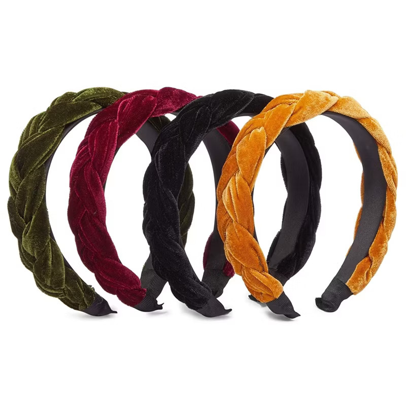 Glamlily 4 Pack Velvet Headbands for Women, Padded Braid Hair Accessories (4 Colors) | Target