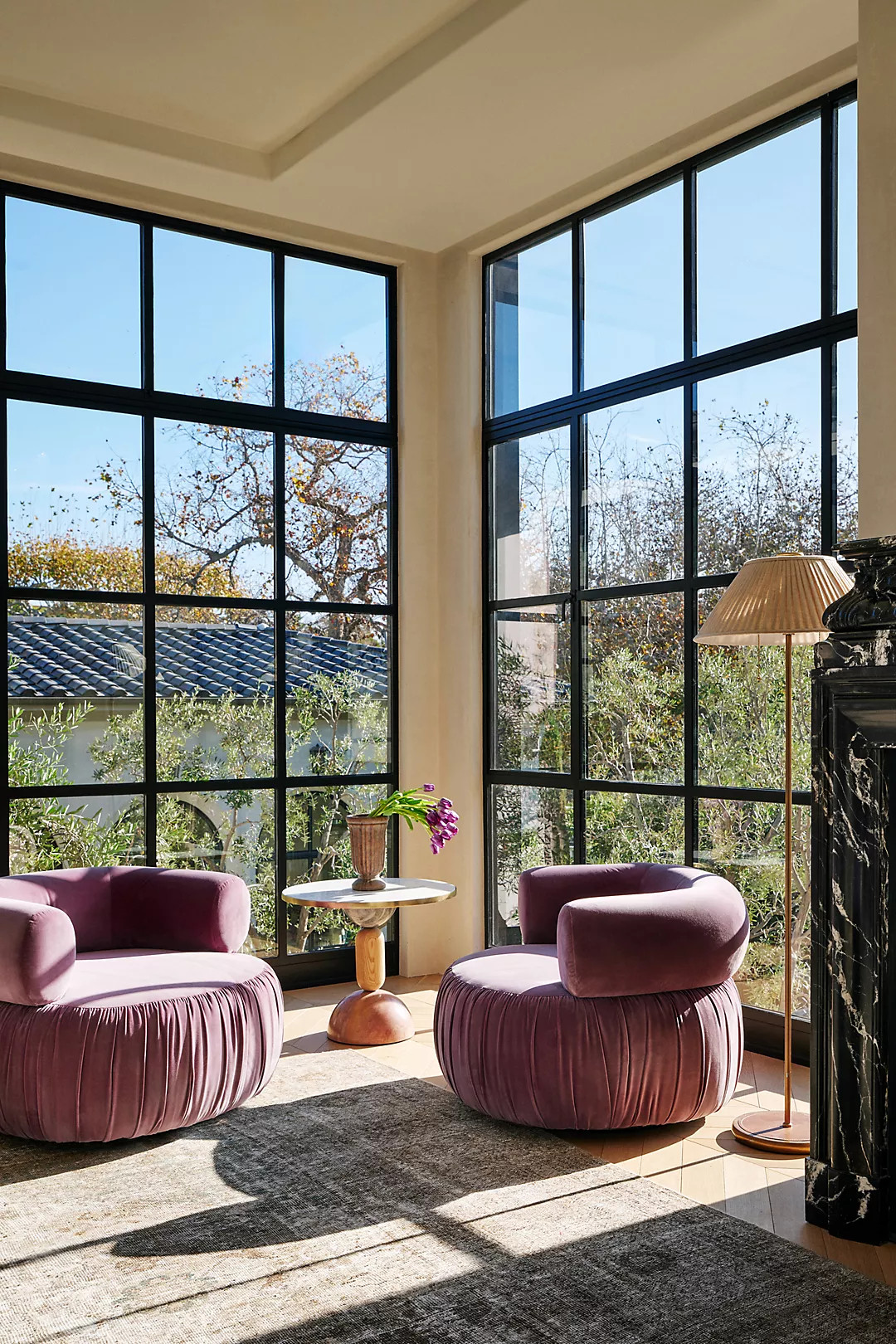 Martinique Velvet Swivel Chair | Anthropologie (US)