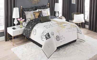 One Allium Way® Cunningham Metallic Paris Reversible Comforter Set | Wayfair North America
