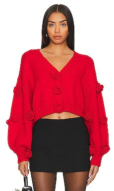 For Love & Lemons Scarlett Cardigan in Red from Revolve.com | Revolve Clothing (Global)