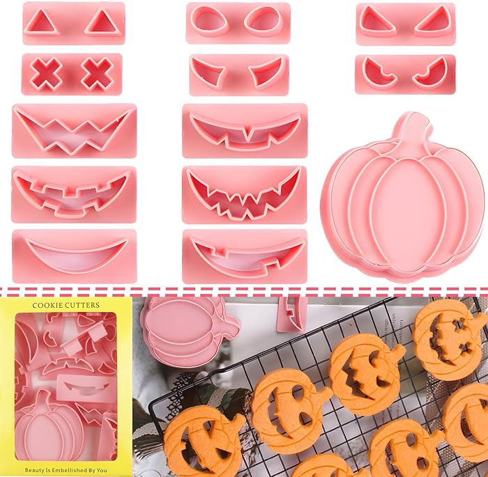 BESEK Halloween Cookie Cutters: 12 shape Pumpkin Cookie Cutter, Halloween Holiday Party Supplies ... | Amazon (US)
