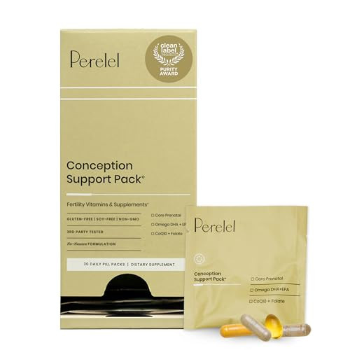 Perelel Conception Support Pack, Prenatal Multivitamin with DHA Omega 3, COQ10 & Folate, Supports Fertility Wellness for Women, Soy & Gluten Free, Non GMO, 30 Daily Pill Packs | Amazon (US)
