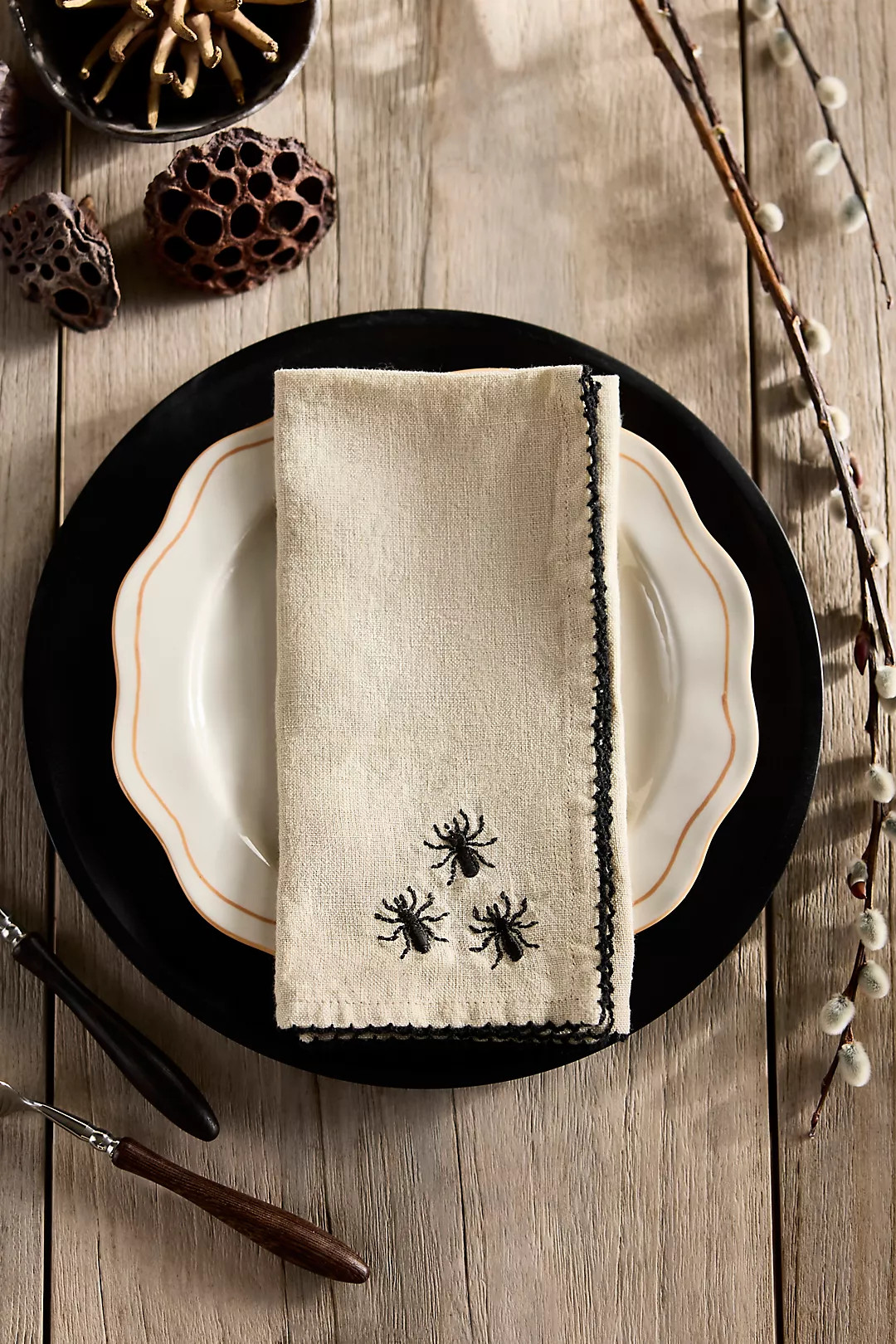 Terrain Halloween Embroidered Linen Napkins, Set of 2 | Anthropologie (US)